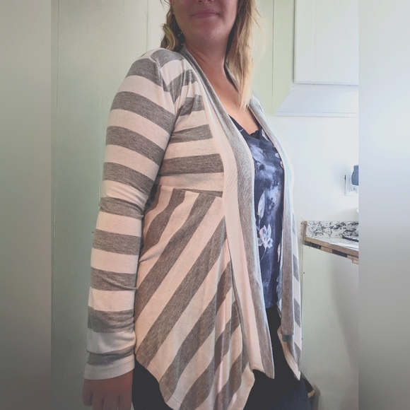 Kohl's Sweaters - Stripped Tunic Cardigan